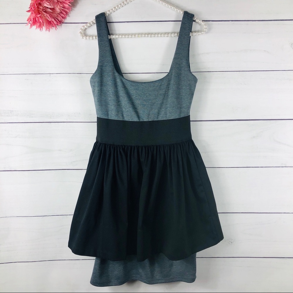 Necessary Objects Gray Ruffle Midi Dress